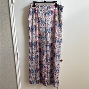 Impulsive Floral Flowy Pants - Multicolor
